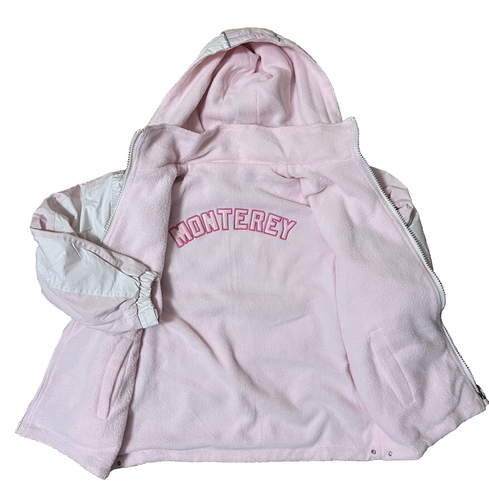 NUEVA Chaqueta Monterey Bay California Otters Rosa con Capucha Desmontable - XL 7/8 - Imagen 3 de 7