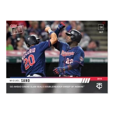 2019 Topps NOW Miguel Sano #845 ~ Minnesota Twins ~ Go ahead Grand Slam!