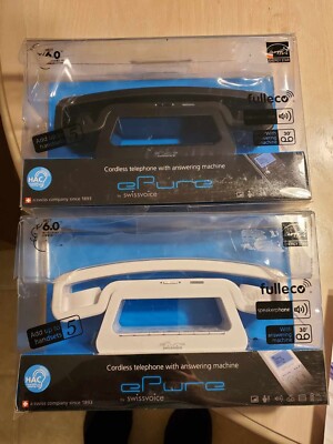 (1) ePure Cordless Telephone with Answering Machine Black NIB