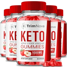 (5 Pack) TrimNova Keto ACV Gummies, Trim Nova Advanced Weight Loss Management
