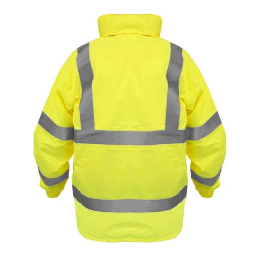  Safety Rain Jacket Reflective Green Hi-Vis Raincoat Rainjacket w Hood S-5XL  image 6