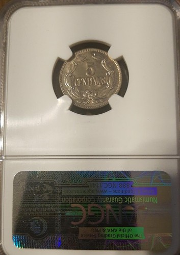 1946 5 CENTIMOS (PULLA) NGC MS66 VENEZUELA - Picture 2 of 2