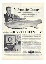 Raytheon Print Ad Television Advertising Vintage 1950s Home Electronics Chicago