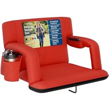 ALPCOUR RECLINING STADIUM SEAT   WIDE BLEACHER CHAIR WITH BACK SUPPORT AND -