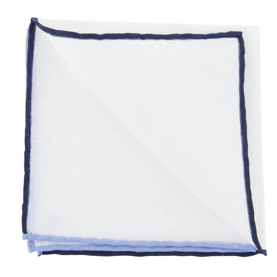 Fiori Di Lusso White Solid Linen Pocket Square (905) - Image 2 of 2