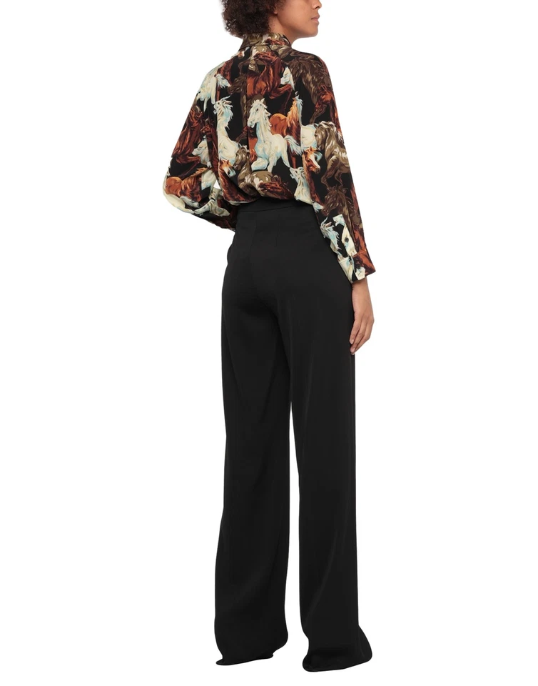 PVP €300 ANNA MOLINARI Pantalón de Vestir Crepé IT38 US2 UK6 XS Negro Hecho en Italia Foto 2 de 4