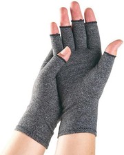Premium Bamboo Gloves - Compres Arthritis Gloves for Men and Women Medium Gray