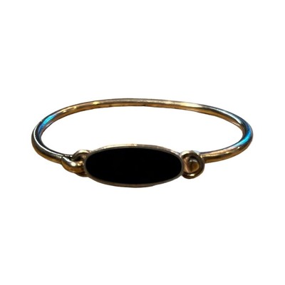 Vintage 925 Sterling Silver Onyx Hook Bracelet Mexico Boho Chic