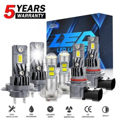 For Mazda Protege5 2002-2003 6x 9005 H7 H3 Headlight & Fog Light LED Combo Bulbs