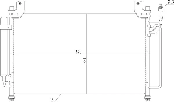 CONDENSER AIR CONDITIONING 612 247 FOR MAZDA L3-VDT 2.3L R2AA 2.2L 4cyl CX-7 - Image 2 of 4