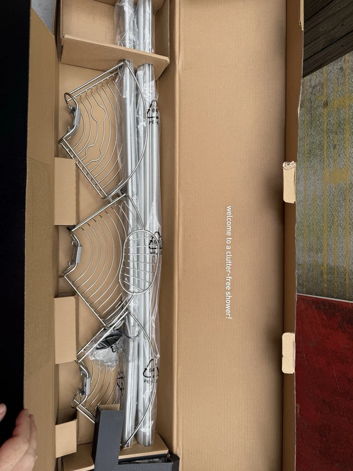 caddy de chuveiro simplehuman poste de tensão, estende 5 pés - 8 pés CP - Imagem 4 de 4