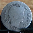 Silver Dime - Barber - 1912 (Worn)