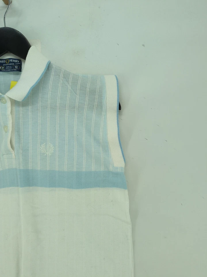 Top para mujer Fred Perry UK 12 azul algodón con poliéster básico Foto 4 de 4