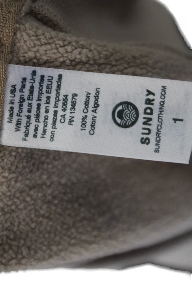 Sudadera Sundry Mujer Algodón Lateral Cremallera Detalle Cuello Redondo Beige Talla 1 Foto 4 de 4