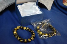 2 Feng Shui Black Obsidian Beads Bracelets Attract Wealth  Good Luck Bangle