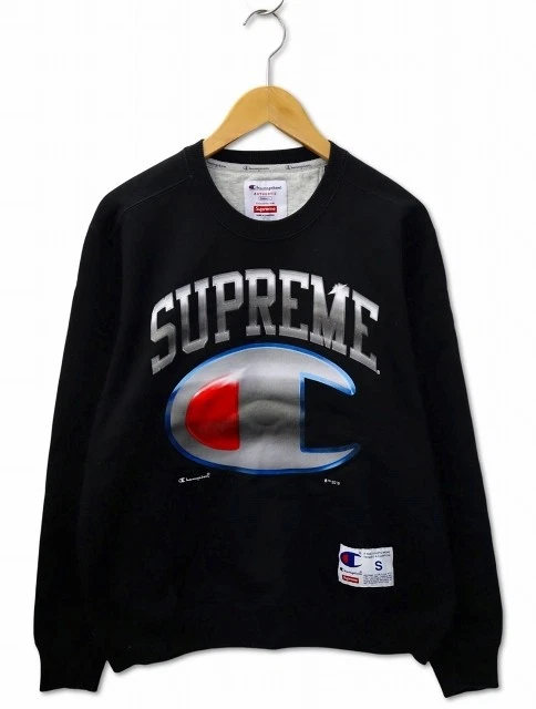 Sweat shirt Supreme Champion chromé col rond chromé imprimé logo logo S