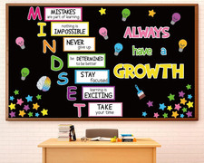 Growth Mindset Bulletin Board Decor - Inspirational Classroom Accents Set