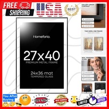27x40 inch Poster Frame Black, High End Metal 27 x 40 Large Movie Picture Fra...