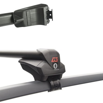 Alu Schwarz Dachträger für Kia Niro 1 I DE AB 16 Dachreling offen GA