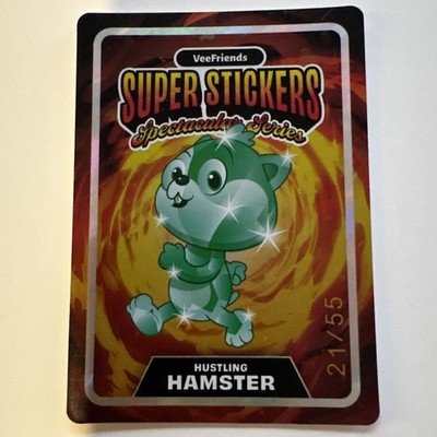 Veefriends Super Sticker Spectacular /55 Hustling Hamster Lava/Emerald VERY RARE