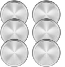 Homikit 6 Pack Stainless Steel Plates, 8 Inch Metal Kids Toddler Dinner Plate...