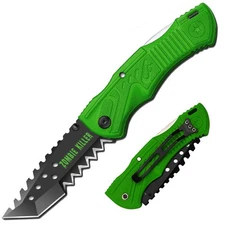 7.75" Zombie Killer Tanto Blade Tactical Folding Pocket Knife w/ Belt Clip