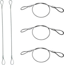 5 Pack 12 Inch Stainless Steel Cable w/ Loops for Luggage Packages Lights Fences