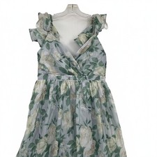 Lulu’s Maxi Floral Dress Blue/Green | Women’s XL Polyester Long Summer Party