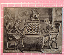CHESS/SCHACH: Druckplatte Herzog August d.J. beim Schachspiel  - Selenus