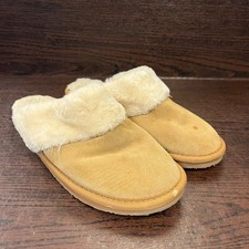 Minnetonka Women's Moccasin Slippers Size 10 M Brown Suede Faux Fur Clog Mules