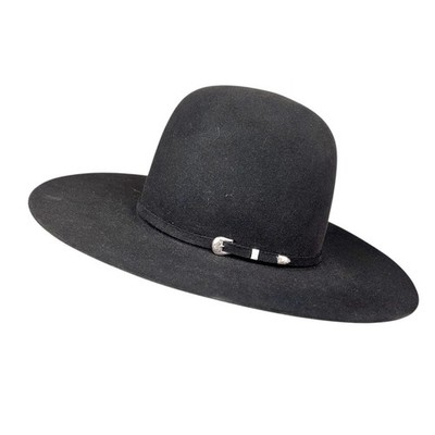 Resistol Midnight 6X Felt Open Crown Western Hat Black Made in Texas Size 7-1/2