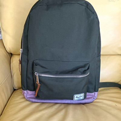 Herschel Supply Co. Unisex Black/Purple Backpack Zip Closure