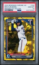 2024 BOWMAN CHROME SAPPHIRE EDITION PROSPECTS YELLOW BRAYLIN MOREL 18/75 PSA 10