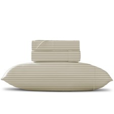 TEXAS LINEN CO. Luxury Egyptian Cotton Twin XL Stripe Sheet Set - 600 Thread ...