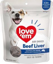 Air Dried Treats, Beef Liver 200G - Tasty Bite Sized Training Treats, Protein Su