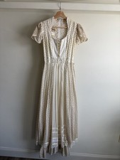 Gunne Sax 1970s Prairie Dress Floral Lace Up Size 5