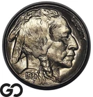 1937-S Buffalo Nickel 5C Nice Luster Indian Head Five Cent, Solid Gem BU++