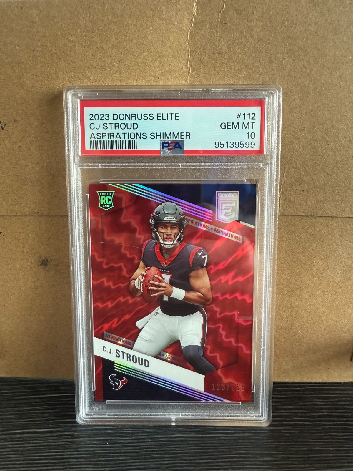 CJ Stroud RC PSA 10 2023 Donruss Elite Aspirations Shimmer /625 Texans Rookie