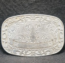 XF29157 SWEET VINTAGE 1970s FLORAL ARTWORK WESTERN STYLE UNISEX BELT BUCKLE