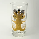 Vintage 1960s Anchor Hocking Zodiac Horoscope Highball Glass Libra Mcm