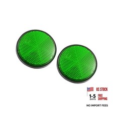 2 Pcs 56mm Green Plastic Round Reflective Warning Reflector with a Safety Disc