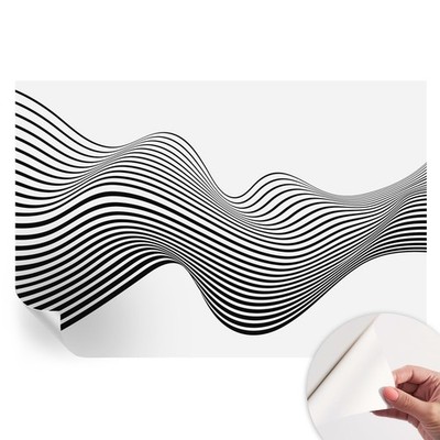 Peel and Stick Wallpaper Self Adhesive Wall Mural Wavy Lines Minimalism Energy
