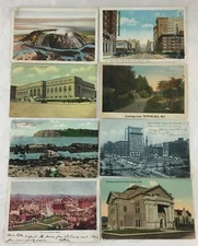 ANTIQUE POSTCARD US MIX STATES,OH,MO,ME,NE,CO,UT,LOT 8 C