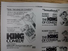 THE KING OF COMEDY Movie Mini Ad Sheet VTG Advertising Poster DeNiro Jerry Lewis