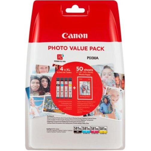 Tinte Canon CLI-581XL Multipack Schwarz, Cyan, Magenta, Gelb Hersteller: Canon-image