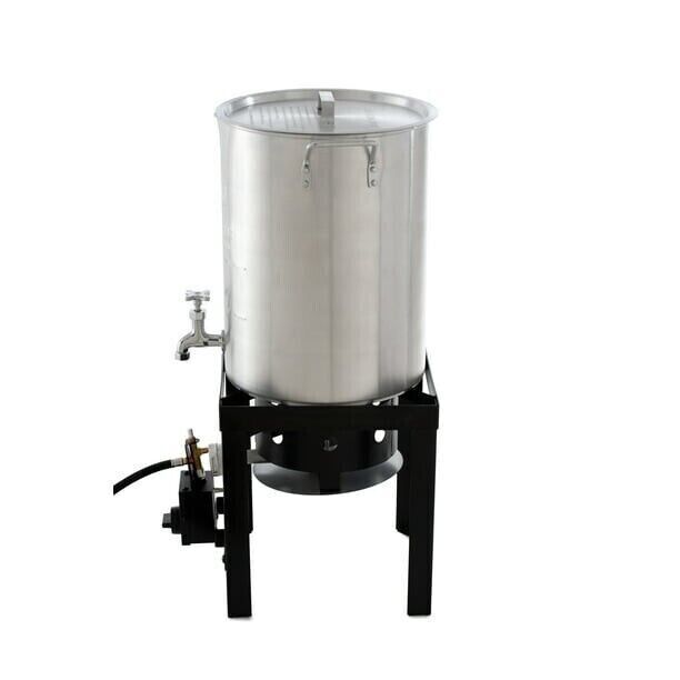 30 Qt Aluminum Turkey Deep Fryer Kit w/ Spigot Steamer Stock Pot