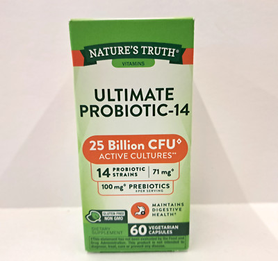 Natures Truth Ultimate Probiotic 25 Billion CFUs 60 Capsules Exp 12/2025