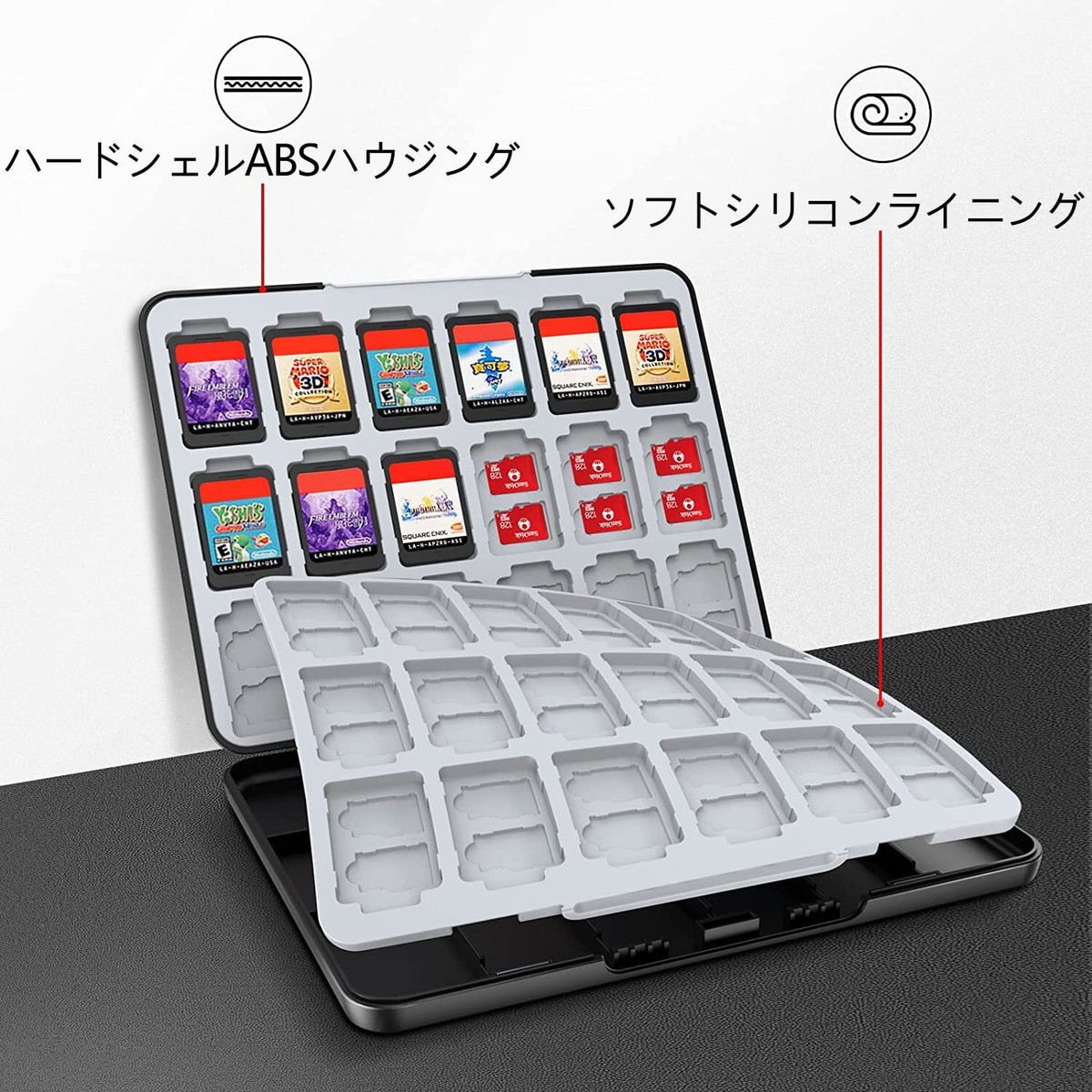 Nintendo Switch 本体 メモリーカード　携帯ケース付き Switch Game Card Case Switch game card storage 36 72 micro