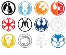 12 High Quality Star Wars Decal logos 2.5" each