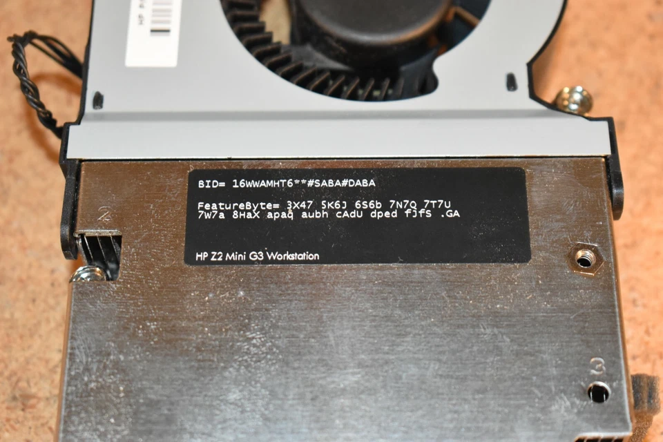 Conjunto de disipador térmico y enfriador de ventilador HP Z2 G3 Mini 907102-001 907098-001 CPU Foto 4 de 4